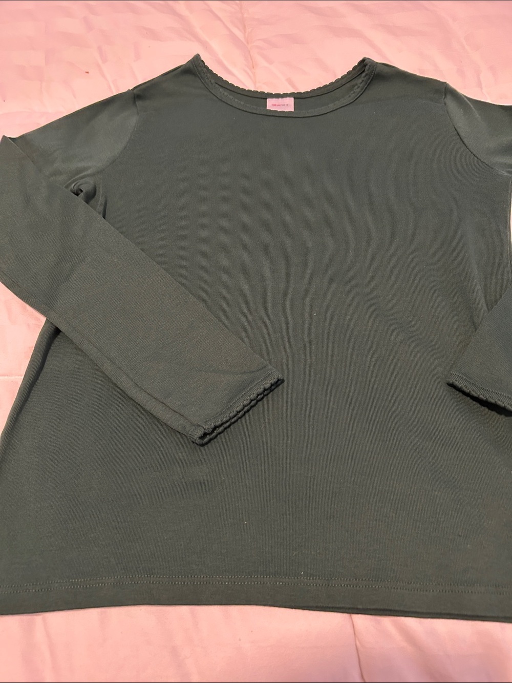 Hanna Andersson Dark Green Long-Sleeve Crewneck Top
